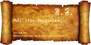 Müller Hajnalka névjegykártya